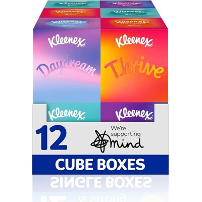 Kleenex Collection Cube Facial Tissues Soft 3 Ply Home Tissue Boxes Pack of 12 Kleenex Collection Cube Facial Tissues Soft 3 Ply Home Tissue Boxes Pack of 12