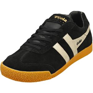 (6) Gola Harrier Mirror Womens Classic Trainers in Black Gold (6) Gola Harrier Mirror Womens Classic Trainers in Black Gold