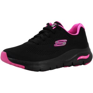 Skechers Women's Arch Fit-Sunny Outlook Sneaker Black/Hot Pink 6 Skechers Women's Arch Fit-Sunny Outlook Sneaker Black/Hot Pink 6