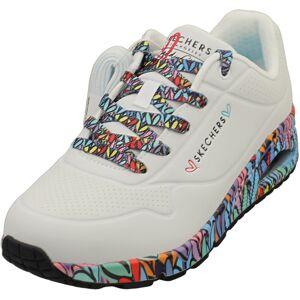 (7) Skechers Los Angeles Uno Ravaged Love Womens Fashion Trainers in White Multi (7) Skechers Los Angeles Uno Ravaged Love Womens Fashion Trainers in White Multi