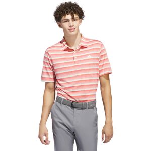 (L, Preloved Scarlet/Ivory) adidas Golf Mens Two Colour Striped Sustainable Polo (L, Preloved Scarlet/Ivory) adidas Golf Mens Two Colour Striped Sustainable Polo