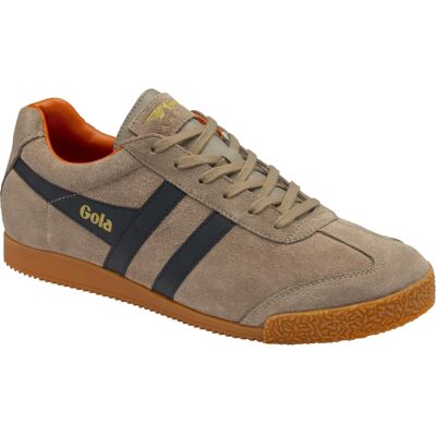 (Rhino Navy Moody Orange, UK 9) Gola Harrier Classics Mens Brown Suede Sneakers (Rhino Navy Moody Orange, UK 9) Gola Harrier Classics Mens Brown Suede Sneakers