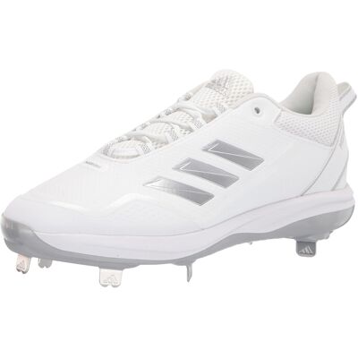 adidas Men's Icon 7 Baseball Shoe White/Silver Metallic/Silver Metallic 13 adidas Men's Icon 7 Baseball Shoe White/Silver Metallic/Silver Metallic 13