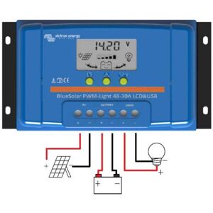 Victron Energy Victron Bluesolar PWM Charge Controller 12/24v 30A LCD Screen & USB Ports Victron Energy Victron Bluesolar PWM Charge Controller 12/24v 30A LCD Screen & USB Ports