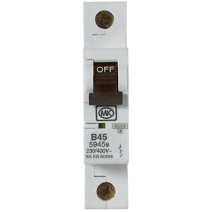 MK Electric MK 45A Miniature Circuit Breaker (MCB) Single Pole Type B - 230V B45 MK Electric MK 45A Miniature Circuit Breaker (MCB) Single Pole Type B - 230V B45