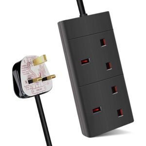 (2 Metres, Black) ExtraStar 2 Gang Unswitched Extension Lead (KF-EB-2E) (2 Metres, Black) ExtraStar 2 Gang Unswitched Extension Lead (KF-EB-2E)