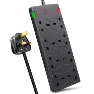 Extrastar UK EXTRASTAR 8 Way Extension Leads with Surge Protection, 13A 3120W Approved Britis Extrastar UK EXTRASTAR 8 Way Extension Leads with Surge Protection, 13A 3120W Approved Britis