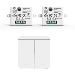 Kikidex (As show, One size) 2PCS Wireless Light Wall Switch RF 433Mhz Relay Receiver wit Kikidex (As show, One size) 2PCS Wireless Light Wall Switch RF 433Mhz Relay Receiver wit