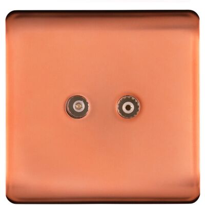 Trendi Copper 2 Gang Tactile TV Socket - TV Socket Trendi Copper 2 Gang Tactile TV Socket - TV Socket