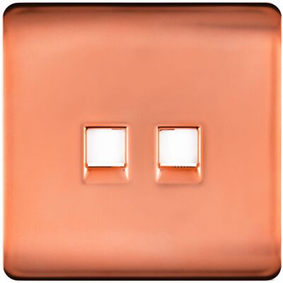 Trendi - Artistic Modern - Copper - 2 Gang Telephone Socket Trendi - Artistic Modern - Copper - 2 Gang Telephone Socket