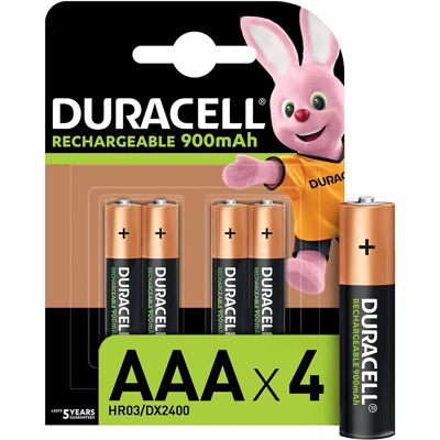 Duracell Rechargeable AA Batteries - 900mAh - 4 Units Duracell Rechargeable AA Batteries - 900mAh - 4 Units