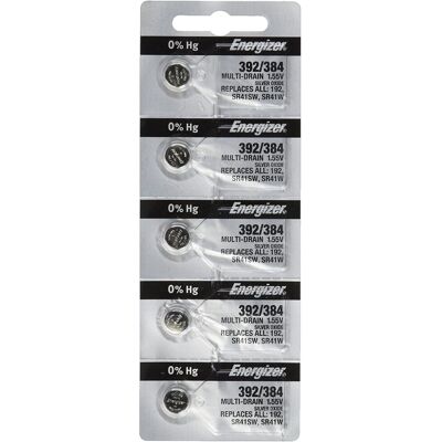 Energizer 392/384 Silver Oxide Battery: Card of 5 Energizer 392/384 Silver Oxide Battery: Card of 5