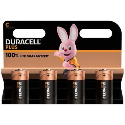 Duracell C Cell Plus Power +100% Batteries (Pack 4) Duracell C Cell Plus Power +100% Batteries (Pack 4)