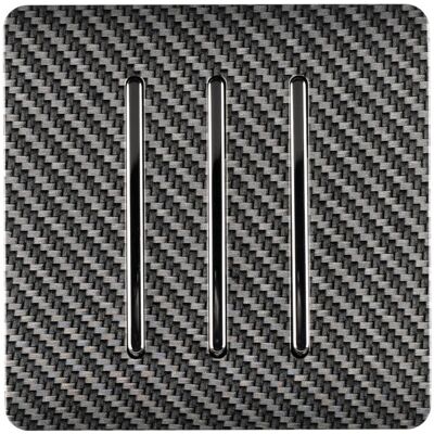 Trendi - 3 Gang 2 Way - Carbon Fibre - Glossy - Switch Trendi - 3 Gang 2 Way - Carbon Fibre - Glossy - Switch