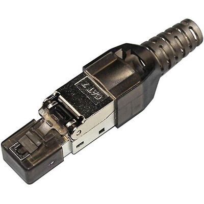 Unbranded (Black) Cat7 Gigabit Shielded Head Rj45 Connectors 30u Network Plug Contactor Unbranded (Black) Cat7 Gigabit Shielded Head Rj45 Connectors 30u Network Plug Contactor