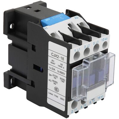 Unbranded CJX2-1810 Rail Mount Contactor Industrial Electric Unbranded CJX2-1810 Rail Mount Contactor Industrial Electric