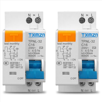 Unbranded 2X TPNL DPNL 230V 1P+N Residual Current Circuit Breaker with Over and Short Curr Unbranded 2X TPNL DPNL 230V 1P+N Residual Current Circuit Breaker with Over and Short Curr