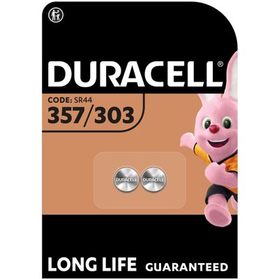 Duracell Specialty 357/303 Silver Oxide Battery 1,55V, pack of 2 (SR44 / V357/ V Duracell Specialty 357/303 Silver Oxide Battery 1,55V, pack of 2 (SR44 / V357/ V