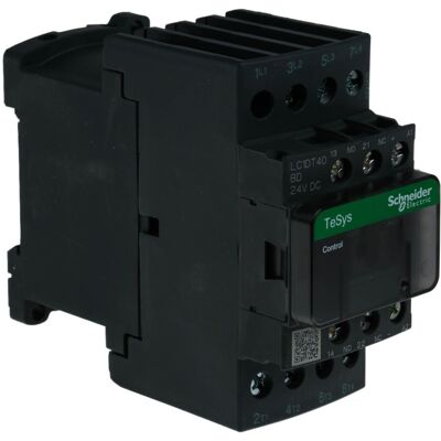 Schneider Electric Schneider LC1DT40BD TeSys D Contactor 4P 40A 24V DC Coil AC-1 DIN Rail Schneider Electric Schneider LC1DT40BD TeSys D Contactor 4P 40A 24V DC Coil AC-1 DIN Rail