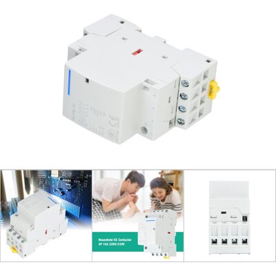Unbranded Home 4P 16A 24V AC Contactor Rail Unbranded Home 4P 16A 24V AC Contactor Rail
