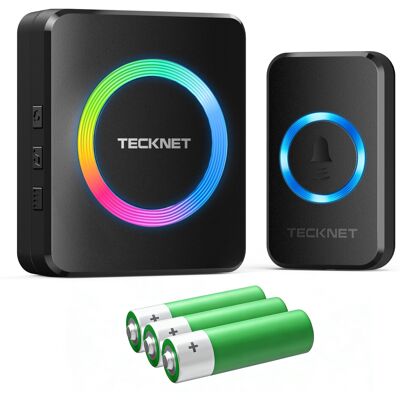 TeckNet Online Wireless Doorbell Battery Operated for Placement Anywhere, IP66 Waterpro TeckNet Online Wireless Doorbell Battery Operated for Placement Anywhere, IP66 Waterpro