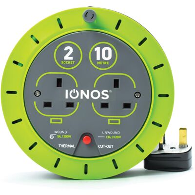 Status IONOS 2 Socket Cable Reel, 10m 13A Outdoor Lead, Green (ION13A10MCR6) Status IONOS 2 Socket Cable Reel, 10m 13A Outdoor Lead, Green (ION13A10MCR6)