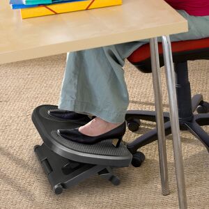HOMCOM Adjustable Under-Desk Footrest Height Angle Tilt Anti-Slip, Black HOMCOM Adjustable Under-Desk Footrest Height Angle Tilt Anti-Slip, Black