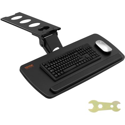 VEVOR Under-Desk Keyboard Tray Adjustable for Height and Tilt Slide-Out Design S VEVOR Under-Desk Keyboard Tray Adjustable for Height and Tilt Slide-Out Design S