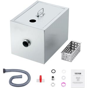 VEVOR Commercial 8 LBS Top Inlet Interceptor Under Sink Stainless Steel Grease VEVOR Commercial 8 LBS Top Inlet Interceptor Under Sink Stainless Steel Grease