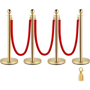 VEVOR Stainless Steel Barrier Post Rope Delivery Stand Ball Head 3 Red Velvet Ro VEVOR Stainless Steel Barrier Post Rope Delivery Stand Ball Head 3 Red Velvet Ro