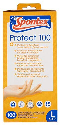 Spontex Protect 100 Disposable Gloves - Large 100pk