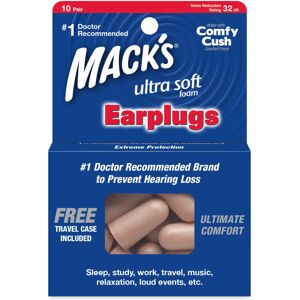 (10 Pairs / Pack) Mack's Ultra Soft Foam Earplugs Sleep Study Travel (10 Pairs / Pack) Mack's Ultra Soft Foam Earplugs Sleep Study Travel