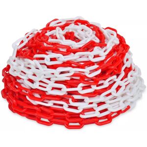 vidaXL Warning Chain Red and White 30m Plastic Warehouse Caution Safe Barrier vidaXL Warning Chain Red and White 30m Plastic Warehouse Caution Safe Barrier
