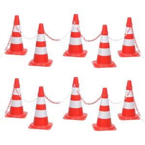 vidaXL Chain Cone Set with 10 m Chain Red and white Road Traffic Sign Set vidaXL Chain Cone Set with 10 m Chain Red and white Road Traffic Sign Set
