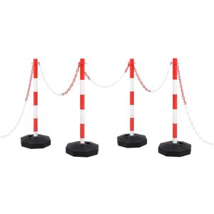vidaXL Traffic Post Set with 10 m Plastic Chain - Safety Warning Sign vidaXL Traffic Post Set with 10 m Plastic Chain - Safety Warning Sign