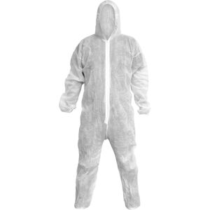 Loops XL White Disposable Coverall - Elasticated Hood Cuffs & Ankles - Overalls Loops XL White Disposable Coverall - Elasticated Hood Cuffs & Ankles - Overalls
