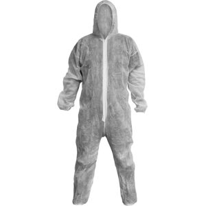 Loops LARGE White Disposable Coverall - Elasticated Hood Cuffs & Ankles - Overalls Loops LARGE White Disposable Coverall - Elasticated Hood Cuffs & Ankles - Overalls