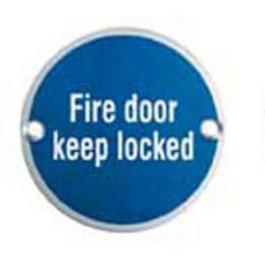 Loops Fire Door Keep Locked Plaque 76mm Diameter Satin Anodised Aluminium Loops Fire Door Keep Locked Plaque 76mm Diameter Satin Anodised Aluminium