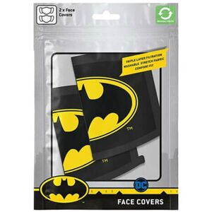 2 x Batman Logo TV Show Movie Protective Face Masks Covering Washable & Reusable 2 x Batman Logo TV Show Movie Protective Face Masks Covering Washable & Reusable