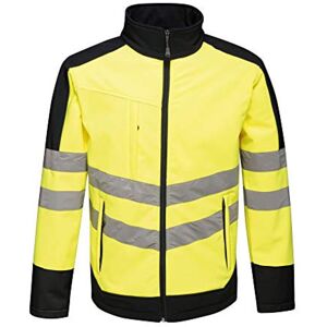 (L, Yellow/Navy) Regatta Unisex Hi Vis Pro Reflective Softshell Work Jacket (L, Yellow/Navy) Regatta Unisex Hi Vis Pro Reflective Softshell Work Jacket