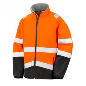 (S, Fluorescent Orange/Black) Result Adults Safe-Guard Safety Soft Shell Jacket (S, Fluorescent Orange/Black) Result Adults Safe-Guard Safety Soft Shell Jacket