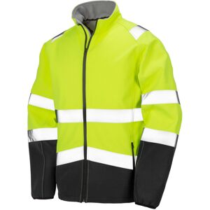 (S, Fluorescent Yellow/Black) Result Safeguard Mens Printable Safety Softshell J (S, Fluorescent Yellow/Black) Result Safeguard Mens Printable Safety Softshell J