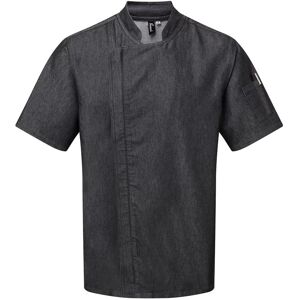 (XS, Black Denim) Premier Unisex Adult Short-Sleeved Chef Jacket (XS, Black Denim) Premier Unisex Adult Short-Sleeved Chef Jacket