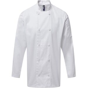 (XL, White) Premier Mens Coolchecker Long-Sleeved Chef Jacket (XL, White) Premier Mens Coolchecker Long-Sleeved Chef Jacket