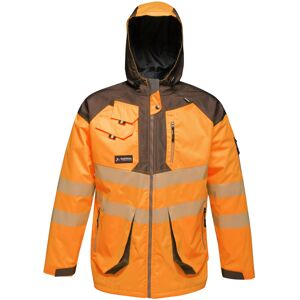 (2XL, Orange/Grey) Regatta Mens Hi-Vis Waterproof Reflective Parka Jacket (2XL, Orange/Grey) Regatta Mens Hi-Vis Waterproof Reflective Parka Jacket