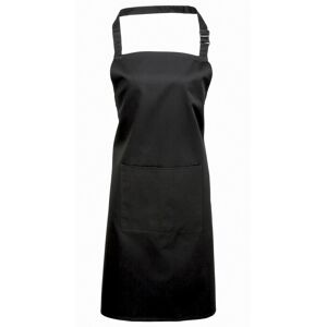 (One Size, Black) Premier Ladies/Womens Colours Bip Apron With Pocket / Workwear (One Size, Black) Premier Ladies/Womens Colours Bip Apron With Pocket / Workwear