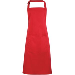 (One Size, Strawberry Red) Premier Ladies/Womens Colours Bip Apron With Pocket / (One Size, Strawberry Red) Premier Ladies/Womens Colours Bip Apron With Pocket /