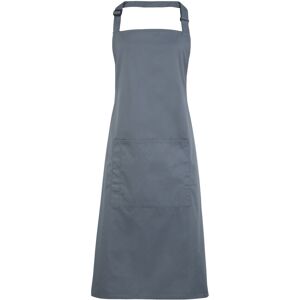 (One Size, Steel) Premier Ladies/Womens Colours Bip Apron With Pocket / Workwear (One Size, Steel) Premier Ladies/Womens Colours Bip Apron With Pocket / Workwear