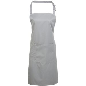 (One Size, Silver) Premier Ladies/Womens Colours Bip Apron With Pocket / Workwea (One Size, Silver) Premier Ladies/Womens Colours Bip Apron With Pocket / Workwea