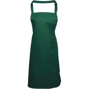 Premier Ladies/Womens Colours Bip Apron With Pocket - Green - One Size Premier Ladies/Womens Colours Bip Apron With Pocket - Green - One Size